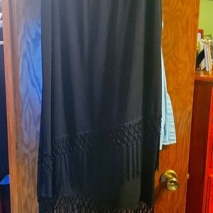 Chicos black skirt with fringe